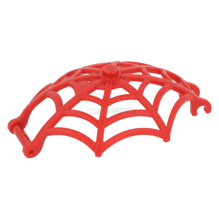 LEGO Minifigure Accessory - Spider Web, Large Hemisphere Shape, Bar Handle & Clips, Red [80487] 6369938