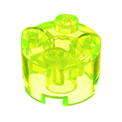 LEGO Brick, Round 2 x 2 with Axle Hole, Trans-Neon Green [3941] 611649, 6273157