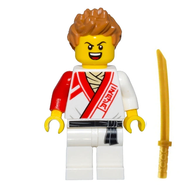 LEGO Minifigure - Male, Apprentice, White & Red Gi, Black Hair [CITY]