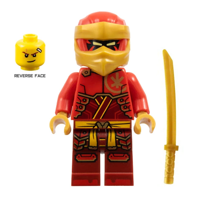 LEGO Minifigure - Kai - Dragons Rising, Tunic with Large Armor Plates, Red and Pearl Gold Head Wrap (2024) [NINJAGO]