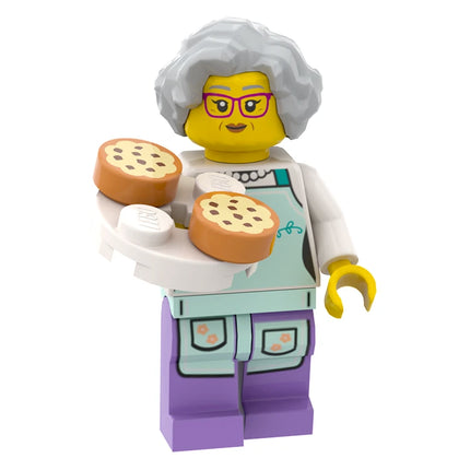 LEGO Minifigure - "Nonna", Female, Apron, Glasses, Grey Hair (2025) [LEGO IDEAS]