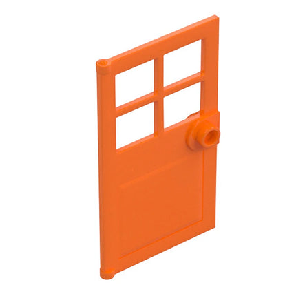 LEGO Door 1 x 4 x 6 with 4 Panes and Stud Handle, Orange [60623]