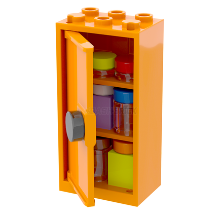 LEGO "Kitchen Pantry" - Food Storage, Stocked, Orange [MiniMOC]