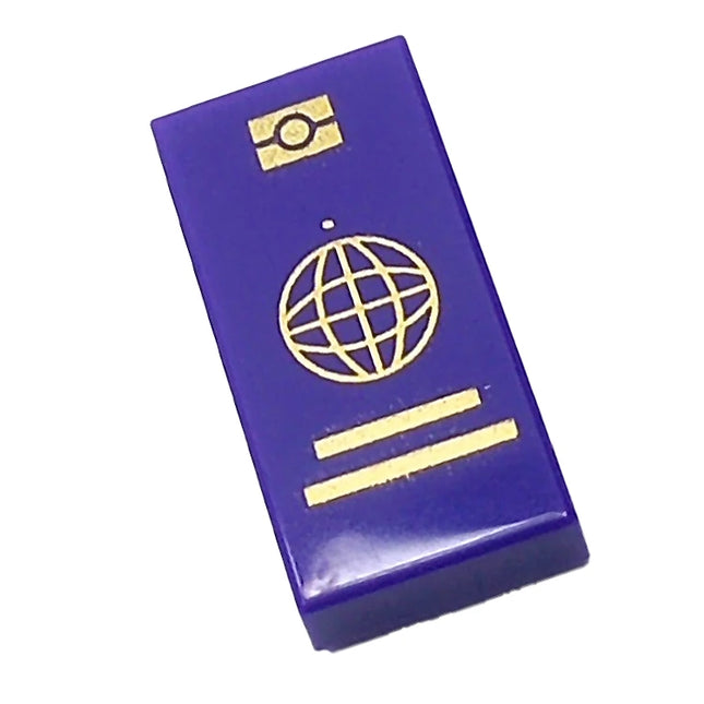 LEGO Minifigure Accessory - Tile, Passport with Gold Wire Frame Globe (1 x 2 Tile) [3069pb1324] 6520906