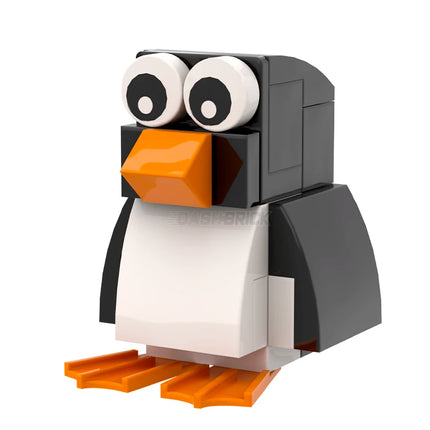 LEGO "Brick Penguin - Waddles" Black, White, Orange [MiniMOC]