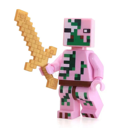 LEGO Minifigure - Zombie Pigman, Gold Sword (2015) [MINECRAFT]