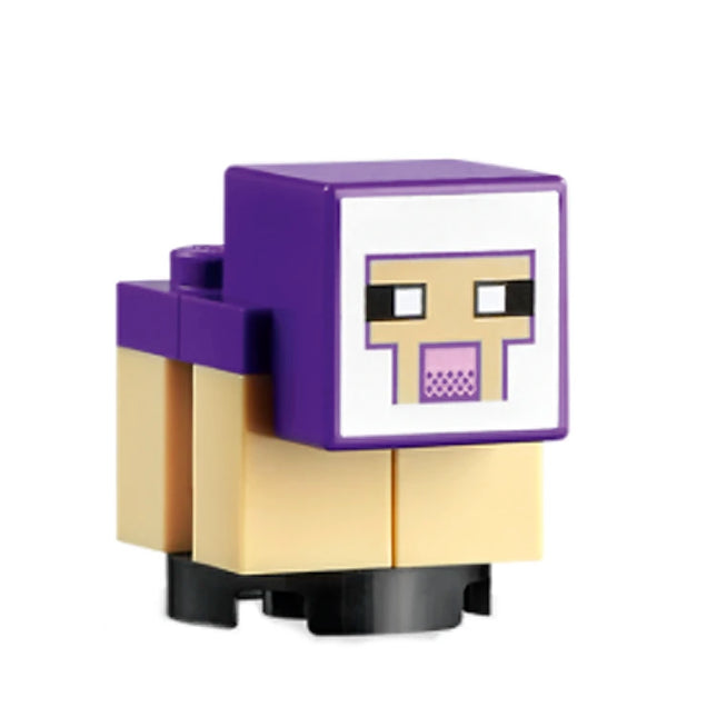 LEGO Minifigure - Minecraft Sheep, Lamb, Tan Legs, Dark Purple Head - Brick Built (2021) [MINECRAFT]