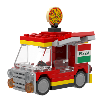 LEGO "Lil' Slice Station" - Mini Pizza Truck, Red & Yellow [MiniMOC]