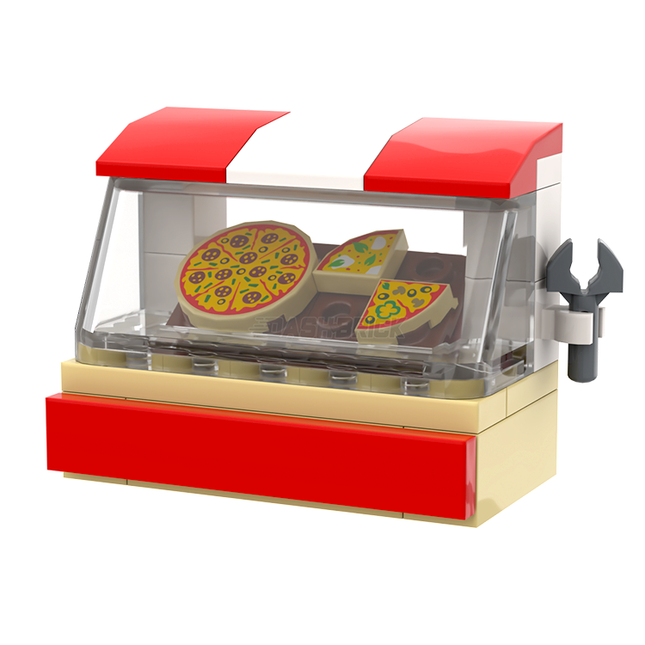 LEGO "Pizza Shop Front" - Clear Window, Pizza, Pizza Slices [MiniMOC]