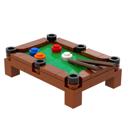 LEGO "Pool Table" - Billiards Table, Green/Reddish Brown [MiniMOC]