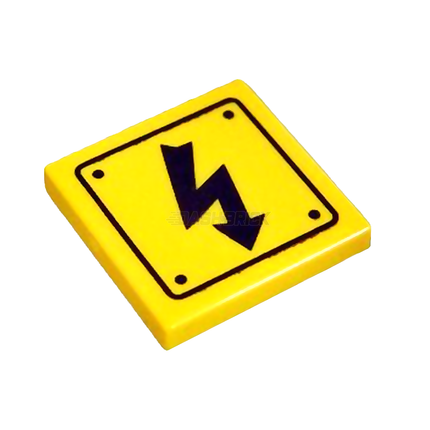 LEGO Minifigure Accessory - Electricity Danger Sign, Rivets, Yellow [3 ...