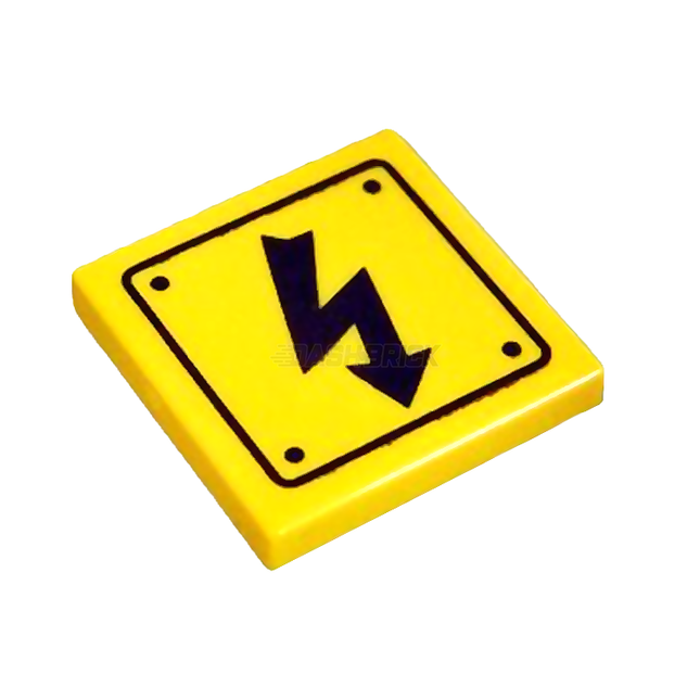 LEGO Minifigure Accessory - Electricity Danger Sign, Rivets, Yellow [3068bpb1152] 6223076