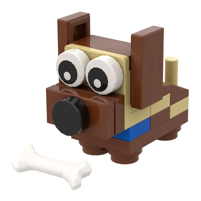 LEGO "Brick Puppy - Rusty" Brown with Blue Collar [MiniMOC]