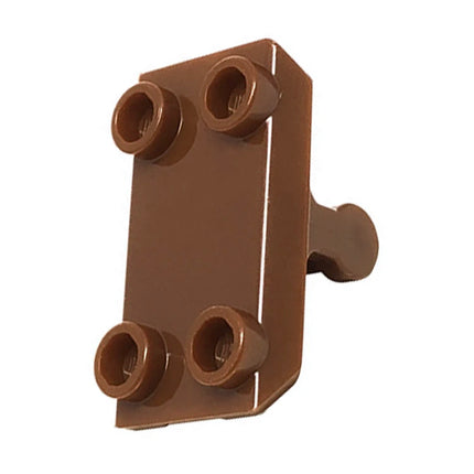 LEGO Plate, Modified 2 x 3 Inverted , 4 Studs, Bar Handle (Shield/Rocker Plate), Reddish Brown [30166] 6328480