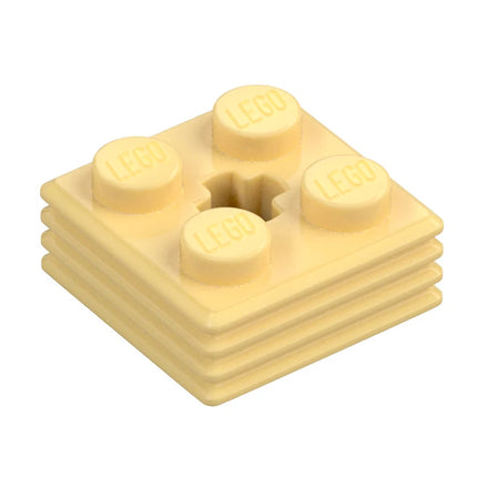 LEGO Brick, Modified 2 x 2 x 2/3 Ribbed with Axle Hole, Tan [71752] 6330903