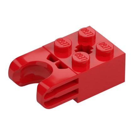 LEGO Technic, Brick Modified 2 x 2, Ball Socket , Axle Hole - Straight Forks with Round Ends, Red [67696/92013] 6406930