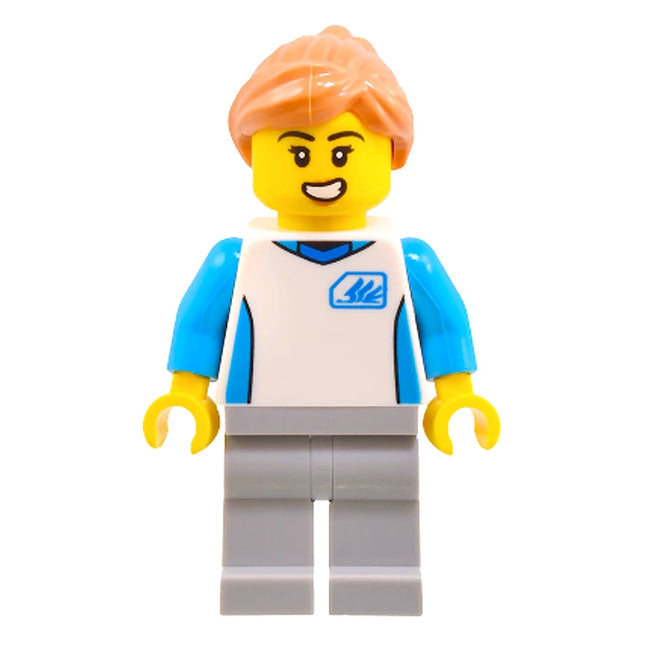 LEGO Minifigure - Female, White Uniform Jersey, Nougat Hair, Smile (2024) [CITY]