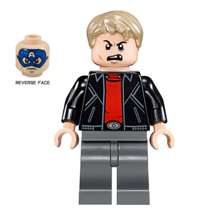 LEGO Minifigure - Masked Robber - Blue Captain America Mask, Red Shirt, Spider-Man (2017) [MARVEL]