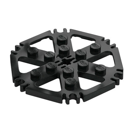 LEGO Technic, Plate Rotor 6 Blade with Clip Ends Connected (Water Wheel) - Solid Studs, Black [69984] 6345465
