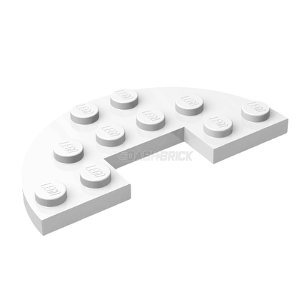 LEGO Plate, Round Half 3 x 6 with 1 x 2 Cutout, White [18646] 6192352