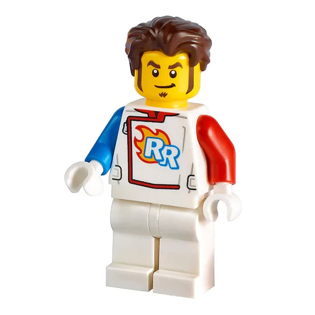 LEGO Minifigure - Male, Rocket Racer - Stuntz Driver, White Jumpsuit (2021) [CITY]