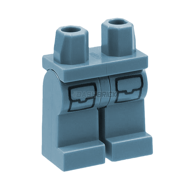 LEGO Minifigure Parts - Cargo Pants, Black Pockets, Sand Blue [970c00pb0747]