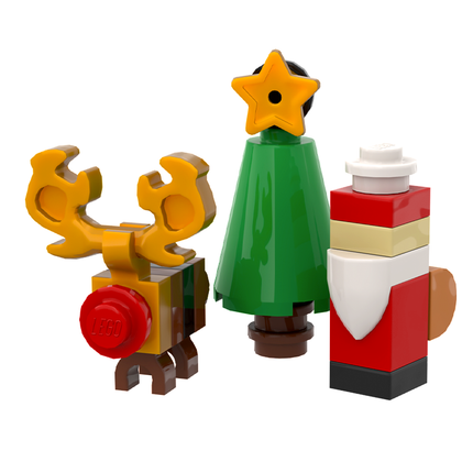 LEGO "Santa Micro Set" Santa, Christmas Tree and Reindeer Micro Build [MiniMOC]