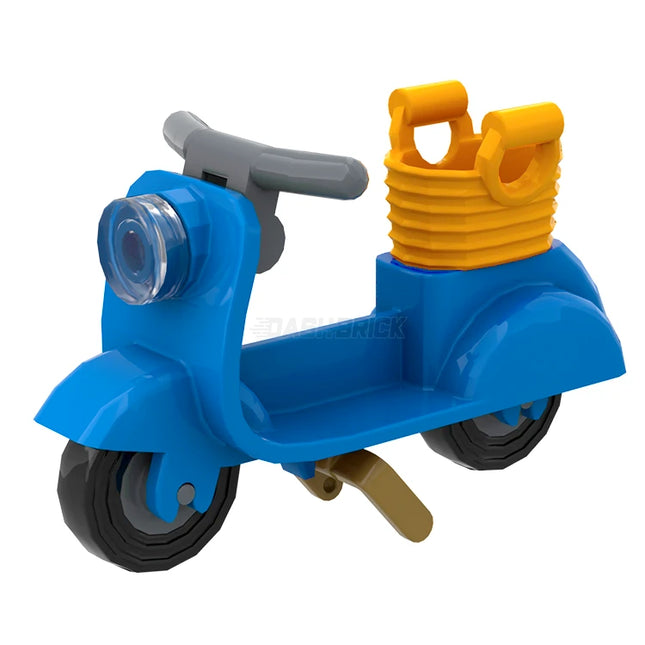 LEGO Minifigure Accessory - Scooter with Basket, Medium Blue [MiniMOC]