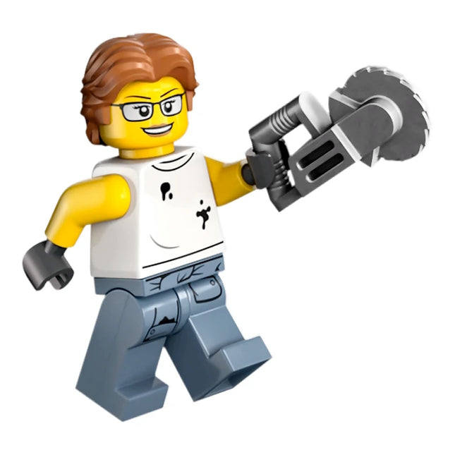 LEGO Minifigure - Scrapyard Worker - Shirt with Oil Stains, Glasses [CITY]