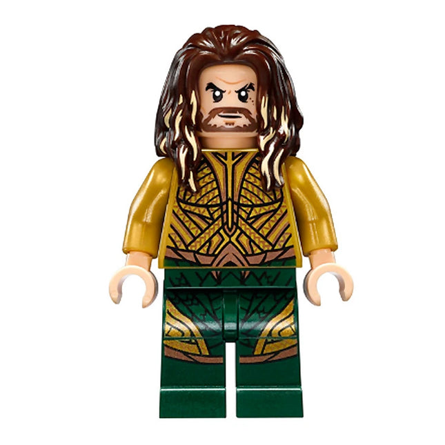 LEGO Minifigure - Aquaman, Dark Brown Long Hair (2017 [DC Comics]