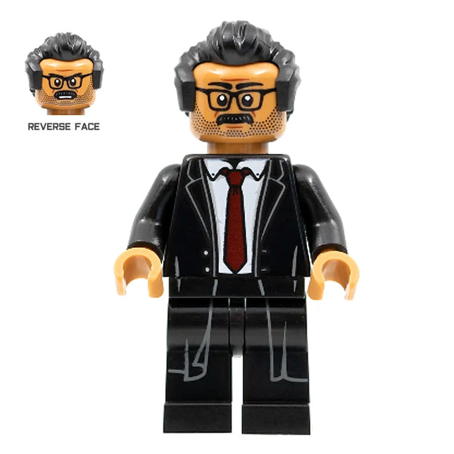 LEGO Minifigure - Lt. James Gordon, Black Hair, Black Suit, Dark Red Tie (2021) [DC COMICS]