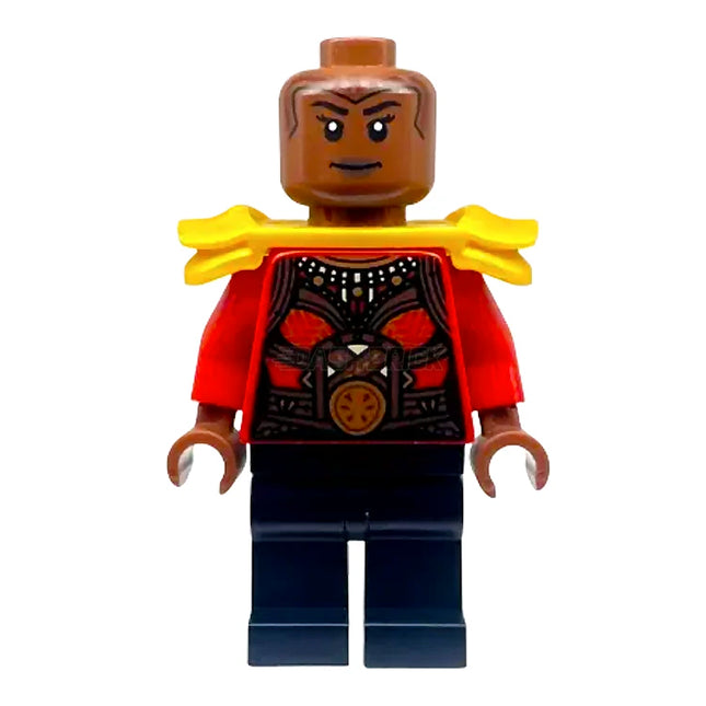 LEGO Minifigure - Okoye - Red Top, Shoulder Armor, Infinity Saga (2023) [MARVEL]
