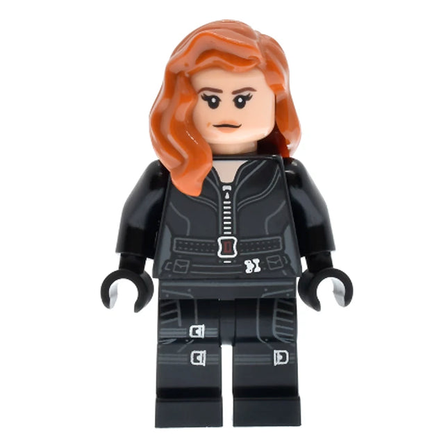 LEGO Minifigure - Black Widow - Black Jumpsuit, Dark Orange Mid-Length Hair, Printed Legs, The Infinity Saga [MARVEL]