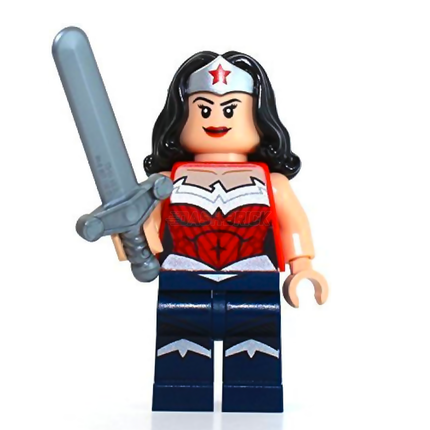 LEGO Minifigure - Wonder Woman - Silver Tiara, Dark Blue Legs (2015 Version) [DC Comics]