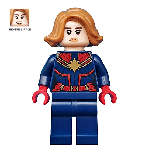 LEGO Minifigure - Captain Marvel, Medium Nougat Hair, The Avengers [MARVEL]