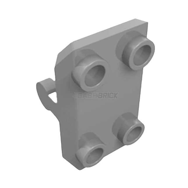 LEGO Plate, Modified 2 x 3 Inverted , 4 Studs, Bar Handle (Shield/Rocker Plate), Light Grey [30166] 6195471