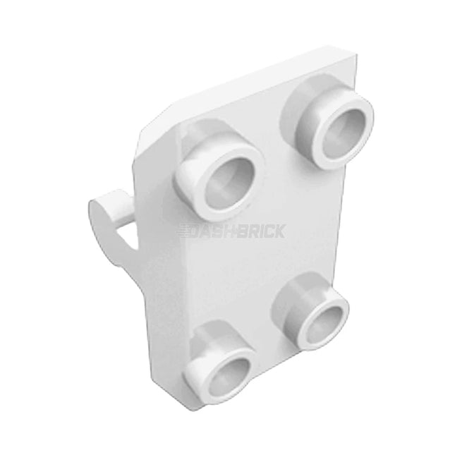 LEGO Plate, Modified 2 x 3 Inverted , 4 Studs, Bar Handle (Shield/Rocker Plate), White [30166] 6188400
