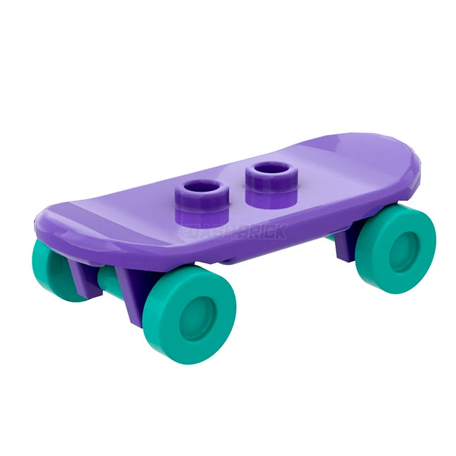 LEGO Minifigure Accessory - Skateboard, Dark Purple/Dark Turquoise Wheels [42511c01]