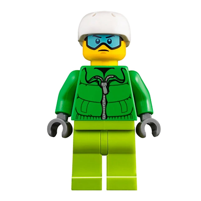LEGO Minifigure - Male, Skier, Jacket, Goggles, Helmet (2018) [CITY]