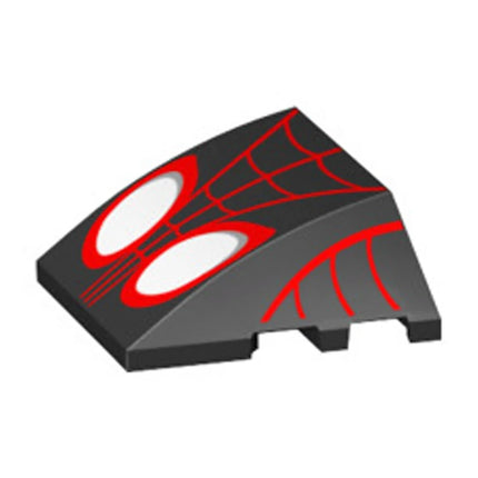 LEGO Wedge 4 x 3 Triple Curved with Red Eye Outlines (Spider-Man), Black [64225pb051] 6375496