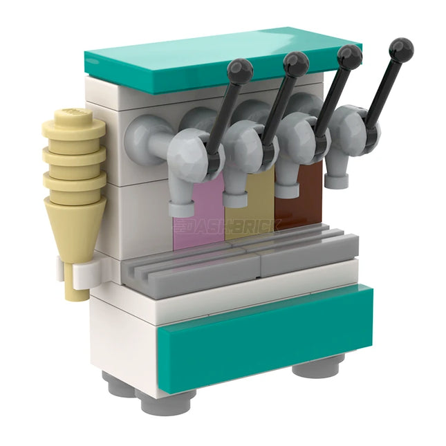 LEGO "Soft Serve Ice-Cream Machine" - 4 Flavours, Ice-Cream Cones [MiniMOC]