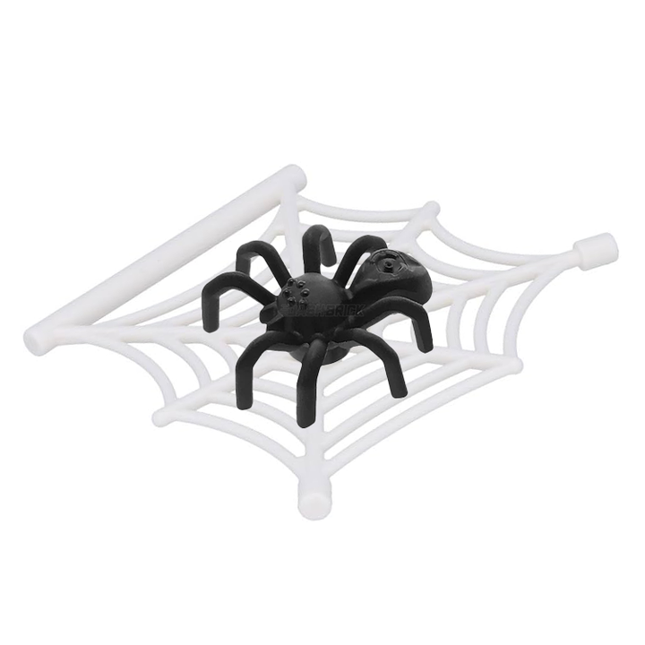 LEGO Minifigure Animal - Spider & Spiderweb with Bar, Black/White [291 ...