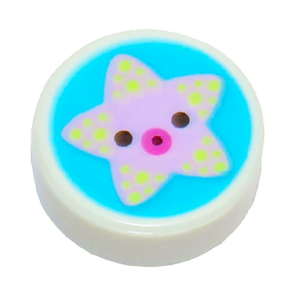 LEGO Minifigure Accessory - Tile, Starfish / Sea Star (1 x 1 Round) [98138pb273]