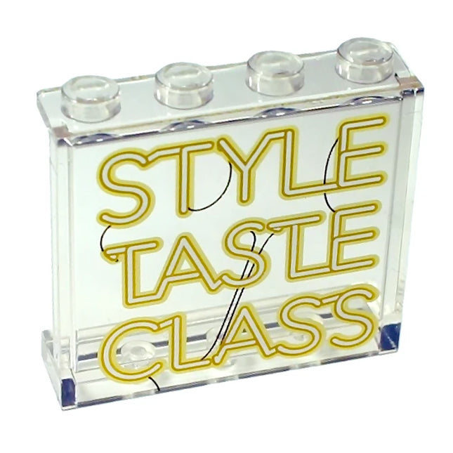 LEGO Panel 1 x 4 x 3, 'STYLE TASTE CLASS' Neon Sign Pattern [60581pb193] 6345179