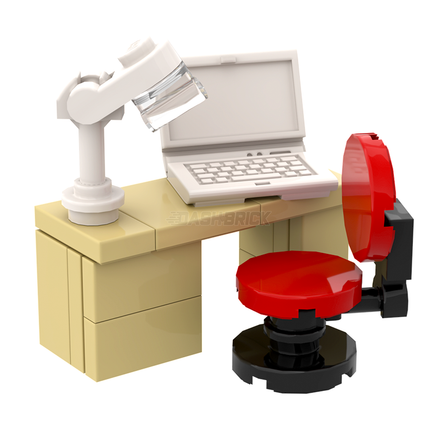 LEGO "Study Desk" - Modern Student Desk, Swivel Chair, Lamp [MiniMOC]