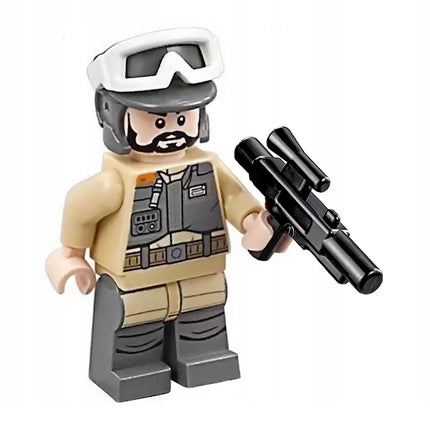 LEGO Minifigure - Rebel Trooper - White Goggles, Dark Bluish Gray Helmet, Black Beard (Private Kappehl) (2017) [STAR WARS]