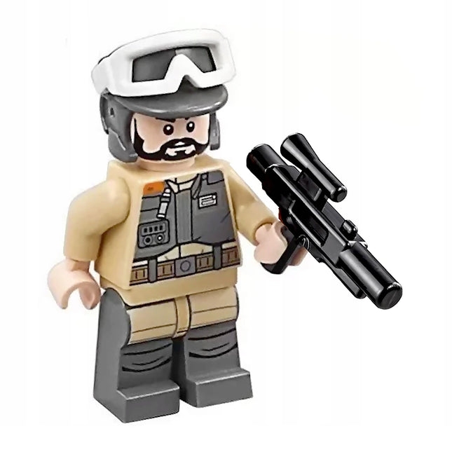 LEGO Minifigure - Rebel Trooper - White Goggles, Dark Bluish Gray Helmet, Black Beard (Private Kappehl) (2017) [STAR WARS]