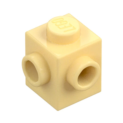 LEGO Brick, Modified 1 x 1 with Studs on 2 Sides, Adjacent, Tan [26604] 6175968