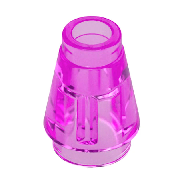 LEGO Cone 1 x 1 with Top Groove, Trans-Dark Pink [4589b] 59900 6337637