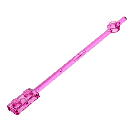 LEGO Bar 12L with 1 x 2 Plate End Solid Studs and 1 x 1 Round Plate End, Trans-Dark Pink [42445] 6009017